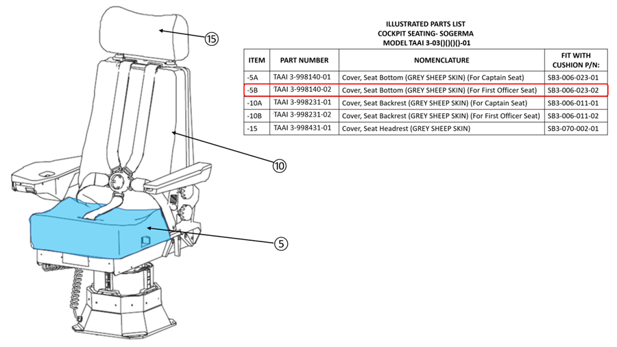 Cover, Bottom, First Officer Seat