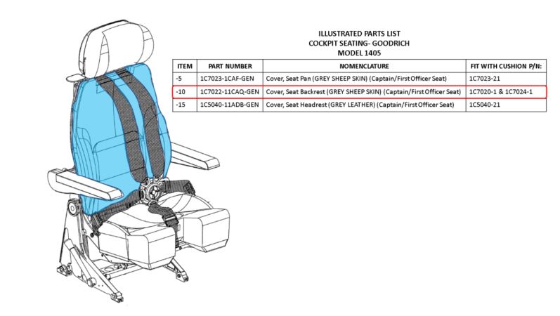 Cover, Seat Backrest, Captain/First Officer