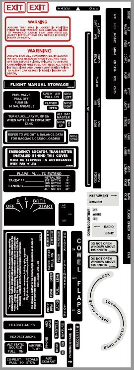 C185 Mandatory Interior Placard Set