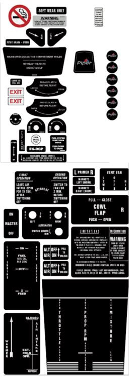 PA-34 Placard Set